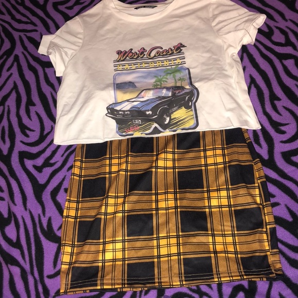 BRAND NEW SHEIN skirt- crop top set